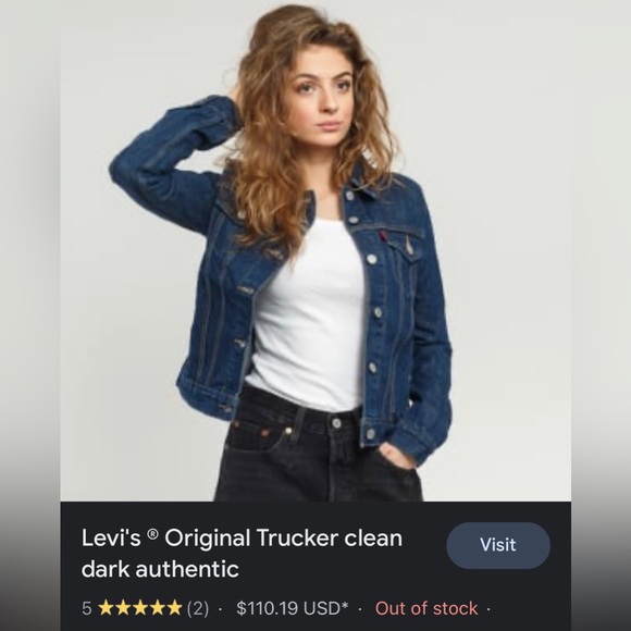 Woman’s Levi’s Blue jean jacket. Size Medium. Worn at most twice. - Picture 5 of 5